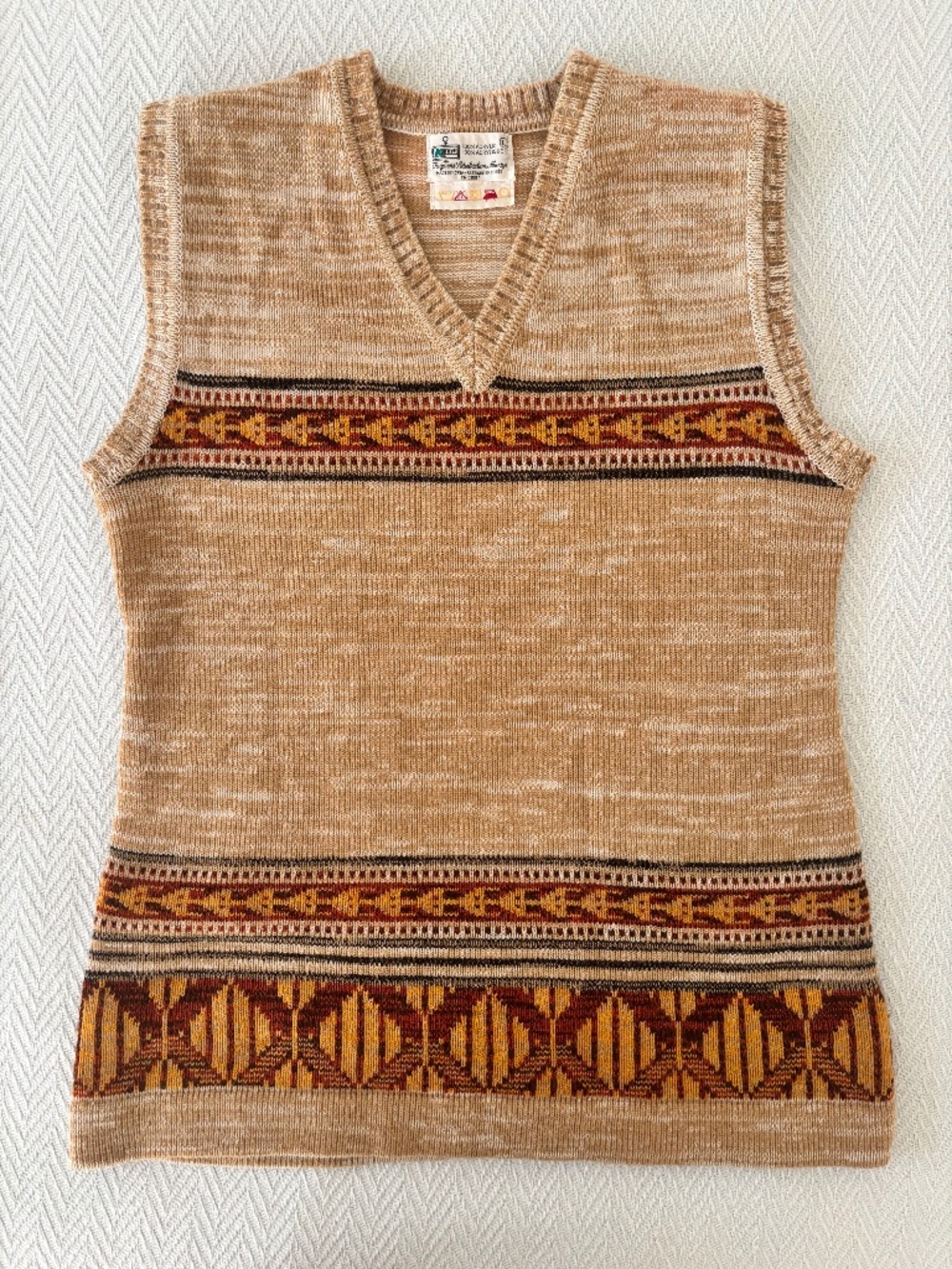 Vintage Kmart Patterned Knit Sweater Vest Women’s Size Large